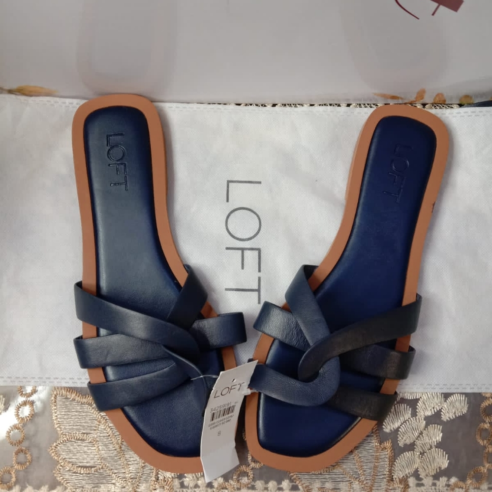 Strappy Leather Slide Sandal - Picture 1 of 6